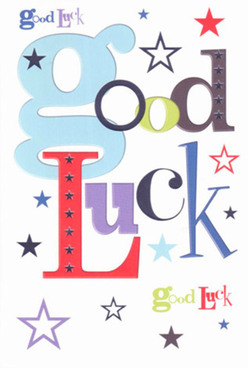 This Belvedere-inspired good luck card is a confident celebration of possibility, capturing the joyful optimism that flourishes along the leafy avenues near Belvedere Park. The baby blue 'g' anchors the visual message with playful boldness, surrounded by a radiant spectrum of reds and deep purples, their vividness echoing the fresh colours of seasonal blooms at the local flower market. Across the pristine white paper, a cascade of stars in cobalt, indigo, and soft lavender creates visual movement, as though encouragement has been scattered by hand. The interplay of fonts and shades carries the emotional weight of community support-anticipation, camaraderie, and genuine belief. Touching the smooth, supple surface mirrors the sensation of cradling a freshly printed greeting card, full of expectation and care. Ideal for life's milestones-from a grand opening on Picardy Street to a graduation at the local college-this card delivers support with authenticity, as if luck itself is being tenderly wrapped up by Belvedere friends for someone dearly cherished.