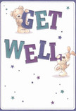 Full of playful optimism and gentle cheer, this get well card joyfully captures the essence of Belvedere's community spirit. A snuggly teddy bear and an exuberant floppy-eared puppy are illustrated in harmonious detail, their fluffy textures and expressive faces offering a silent promise of comfort. Both characters support the oversized, lively 'Get Well' lettering, styled in vivid indigo and teal shades that catch the eye against a creamy, sunlit background. Scattered throughout, whimsical stars in various blues and purples sparkle like encouraging wishes drifting on a Belvedere breeze. There's a bright, airy mood here-a sense of support and lightness akin to receiving a bespoke bouquet from Belvedere Flowers, delivered straight to a loved one's door. Every nuance of line, hue, and shadow has been created to offer reassurance and optimism. Whether sent alone or as part of a thoughtful gift package, this card serves as a gentle reminder that kindness and comfort are always close at hand in Belvedere.